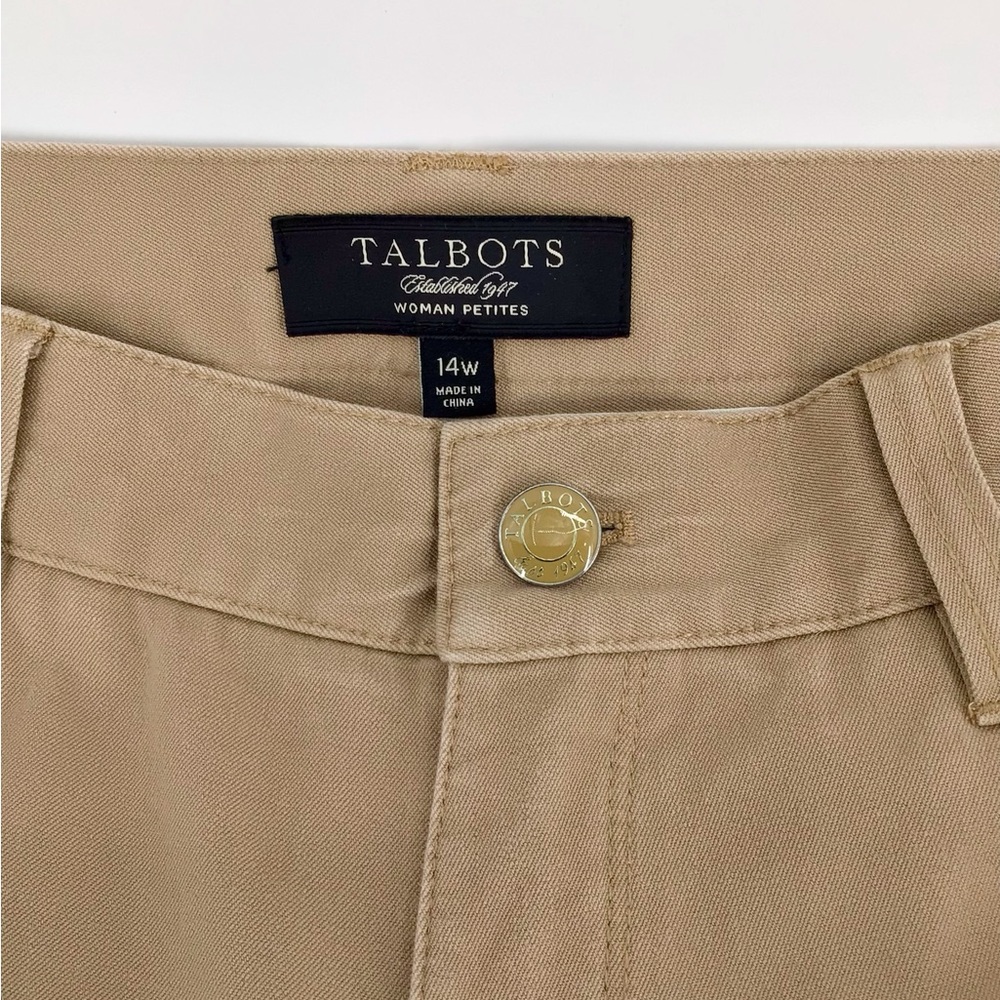 Talbots Established 1947 Women's Petites Khaki Cotton Spandex Pants Size 14W - Picture 3 of 12